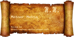Metner Metta névjegykártya